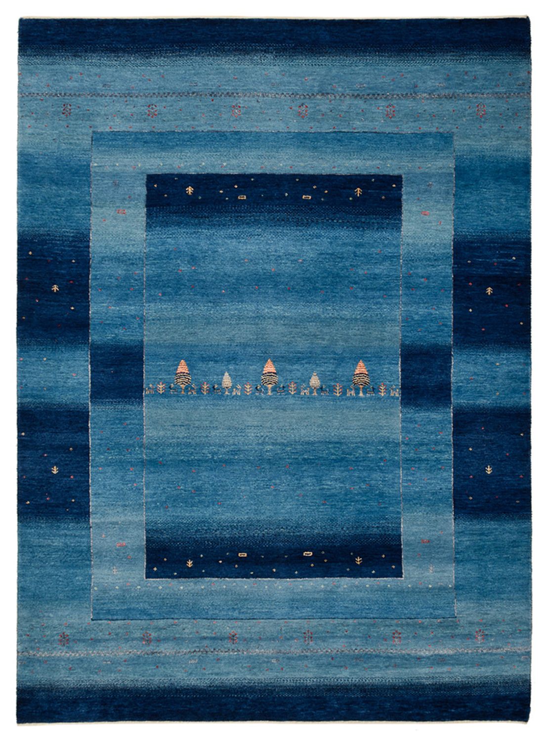 Gabbeh-mattan - Loribaft Indus - 235 x 169 cm - havsblått