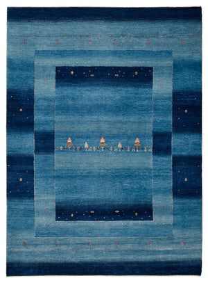 Gabbeh-mattan - Loribaft Indus - 235 x 169 cm - havsblått