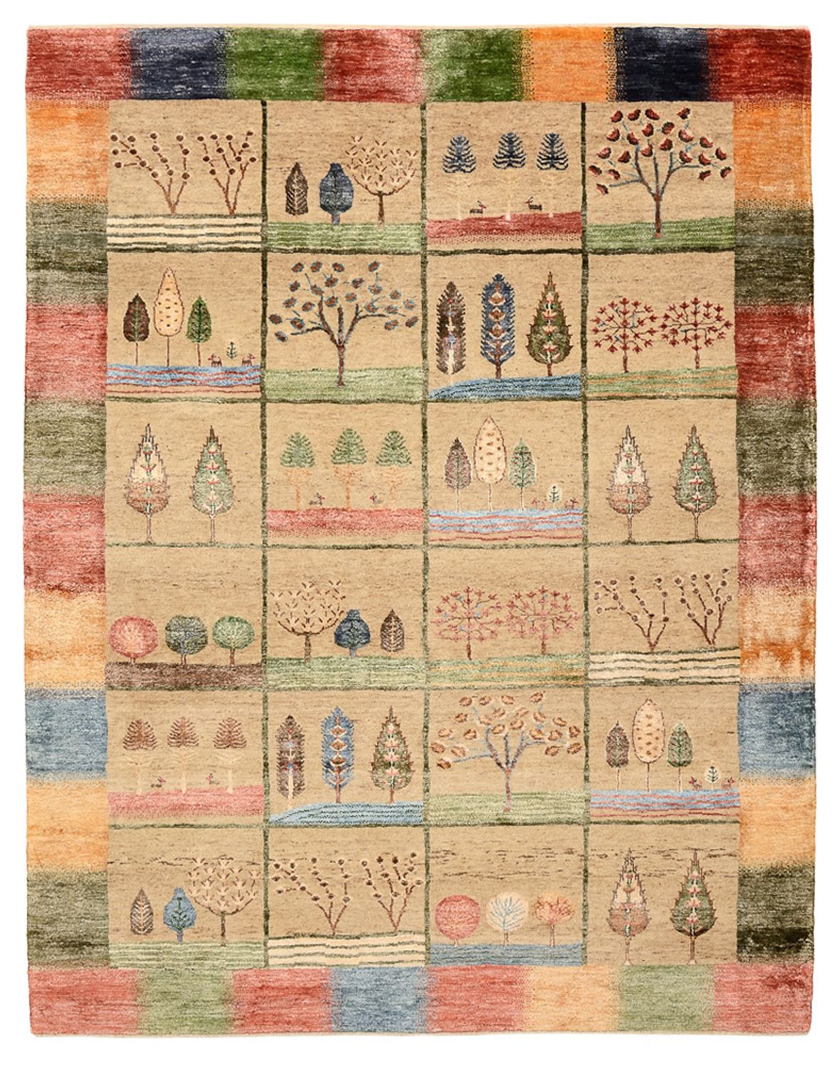 Gabbeh-mattan - Loribaft Indus - 201 x 157 cm - flerfärgad