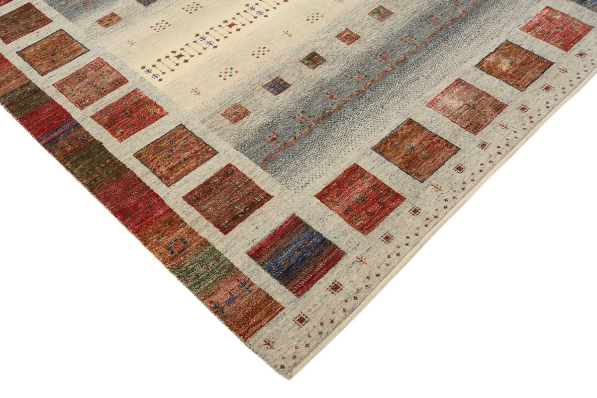 Gabbeh-mattan - Loribaft Indus kvadrat  - 156 x 156 cm - mörk beige