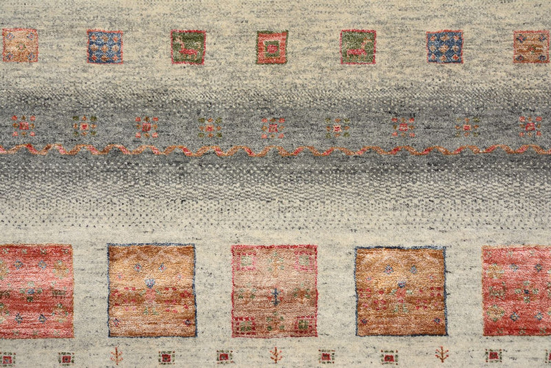 Gabbeh-mattan - Loribaft Indus kvadrat  - 156 x 156 cm - mörk beige