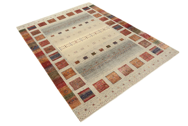 Gabbeh-mattan - Loribaft Indus - 204 x 154 cm - mörk beige