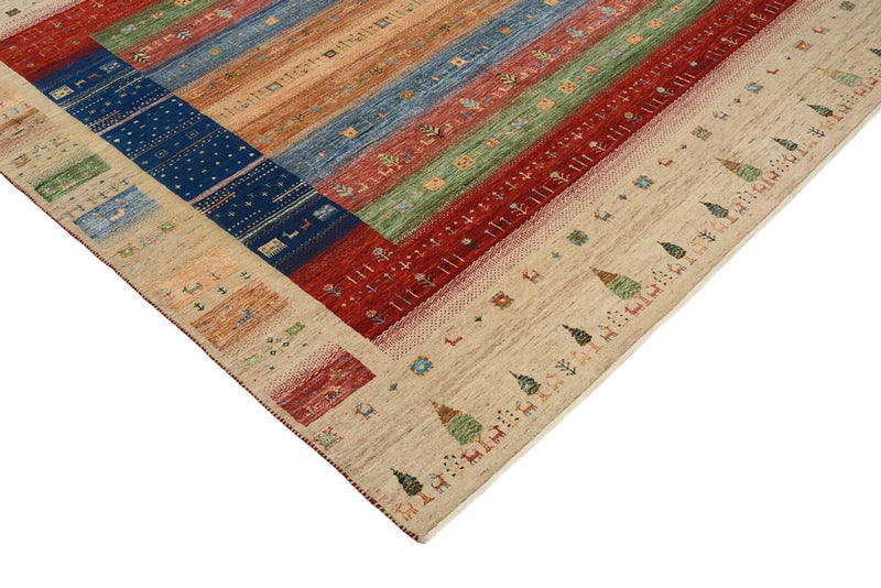 Gabbeh-mattan - Loribaft Indus kvadrat  - 203 x 203 cm - flerfärgad