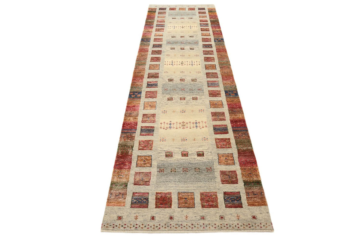 Runner Gabbeh-mattan - Loribaft Indus - 306 x 84 cm - mörk beige