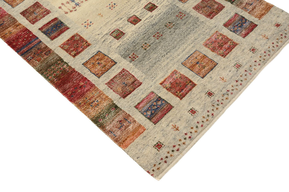 Runner Gabbeh-mattan - Loribaft Indus - 306 x 84 cm - mörk beige