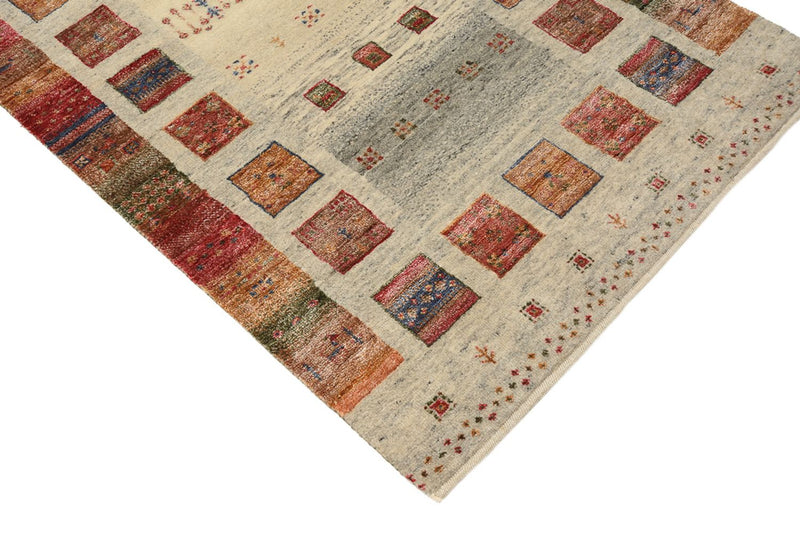 Runner Gabbeh-mattan - Loribaft Indus - 306 x 84 cm - mörk beige