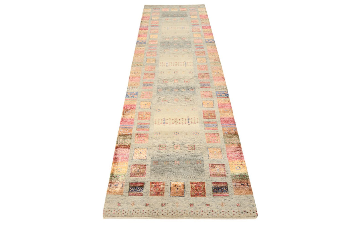 Runner Gabbeh-mattan - Loribaft Indus - 306 x 84 cm - mörk beige