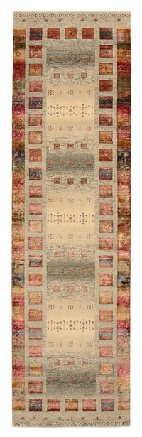 Runner Gabbeh-mattan - Loribaft Indus - 306 x 85 cm - mörk beige