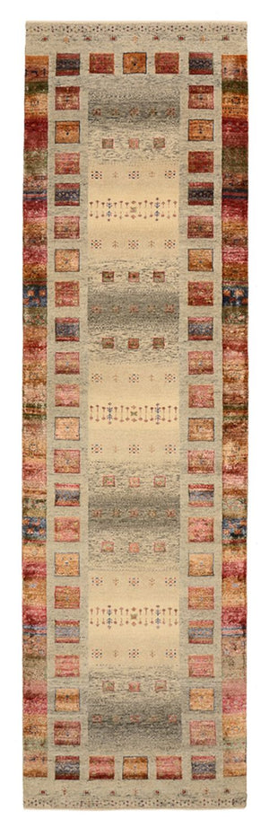 Runner Gabbeh-mattan - Loribaft Indus - 306 x 85 cm - mörk beige
