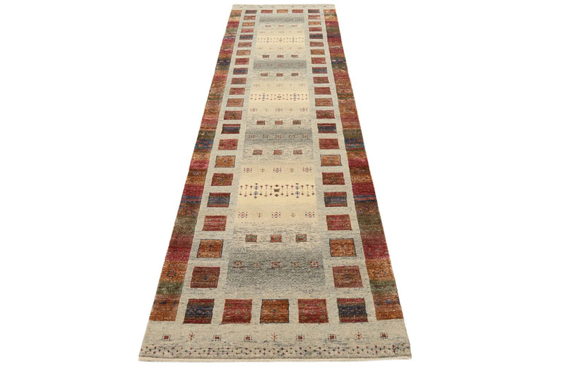 Runner Gabbeh-mattan - Loribaft Indus - 306 x 85 cm - mörk beige