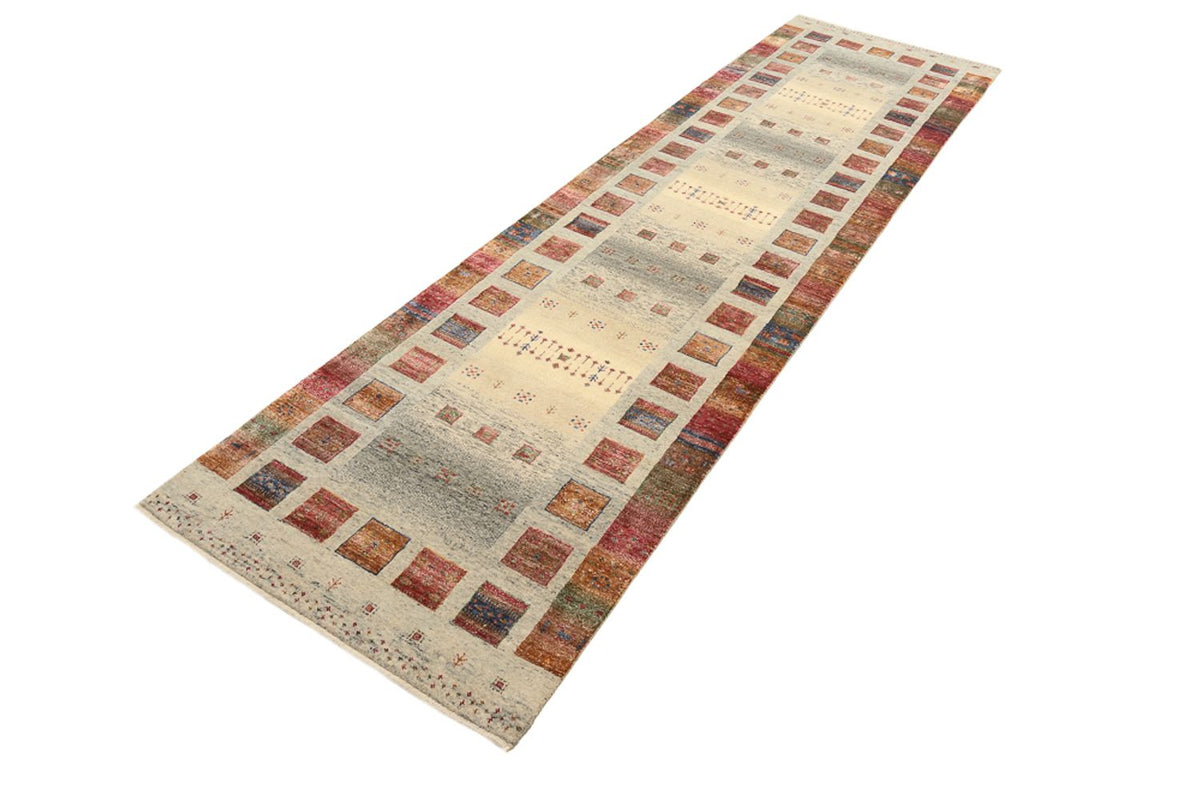 Runner Gabbeh-mattan - Loribaft Indus - 306 x 85 cm - mörk beige
