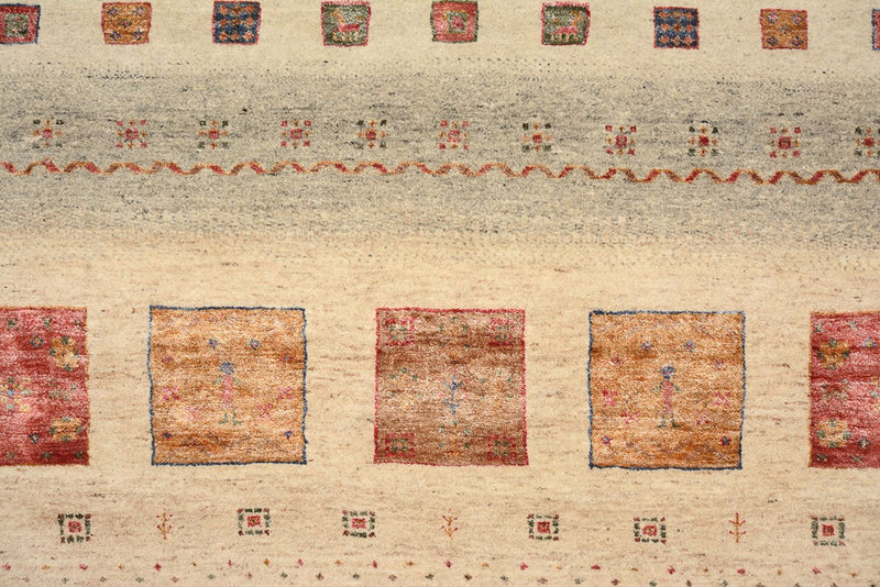 Gabbeh-mattan - Loribaft Indus kvadrat  - 206 x 204 cm - mörk beige