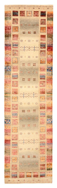 Runner Gabbeh-mattan - Loribaft Indus - 305 x 81 cm - mörk beige