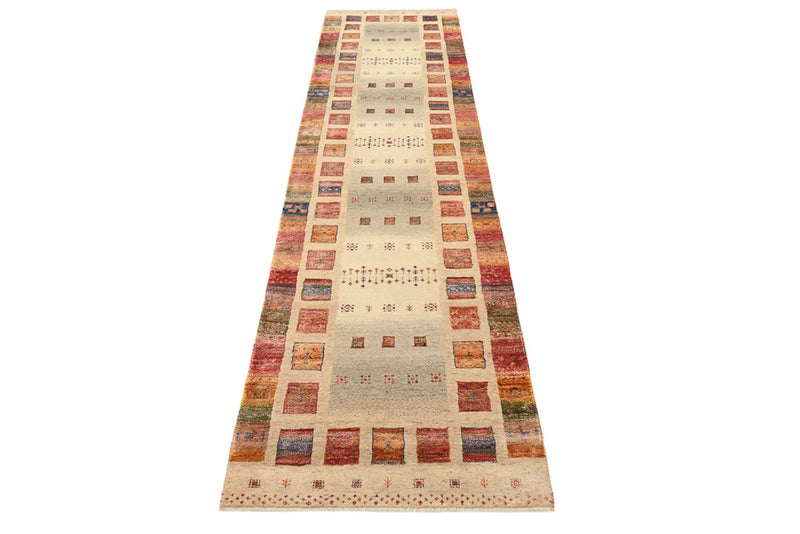 Runner Gabbeh-mattan - Loribaft Indus - 305 x 81 cm - mörk beige