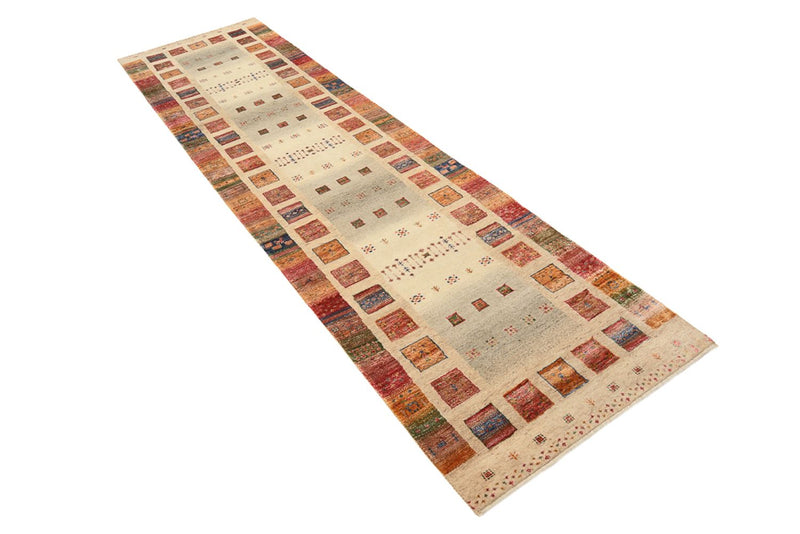 Runner Gabbeh-mattan - Loribaft Indus - 305 x 81 cm - mörk beige