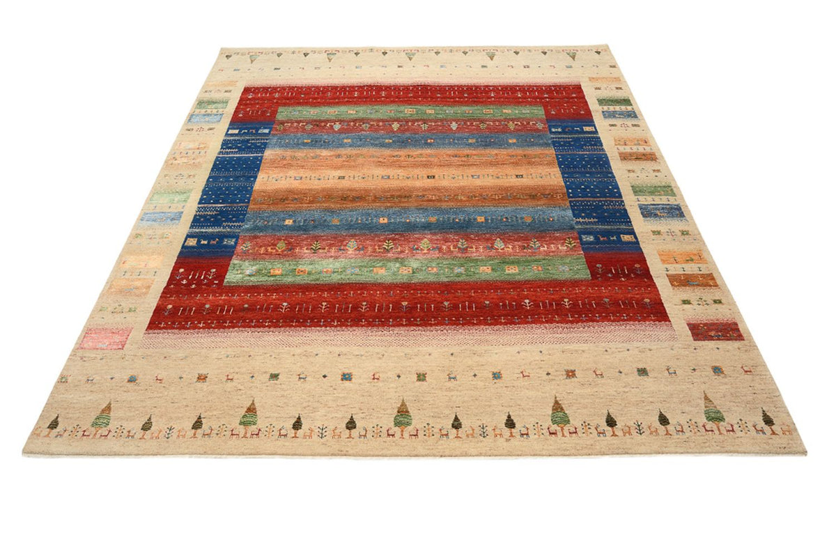 Gabbeh-mattan - Loribaft Indus - 236 x 205 cm - flerfärgad