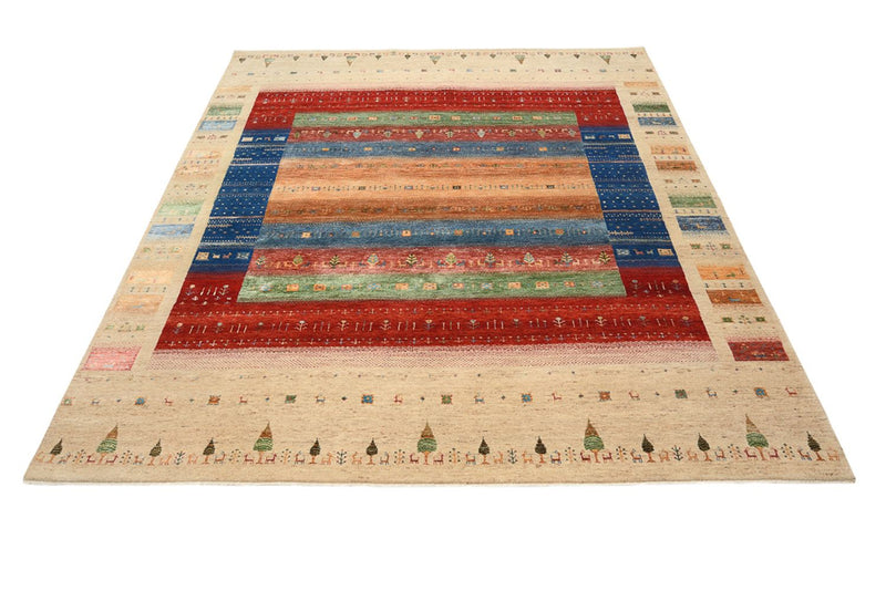 Gabbeh-mattan - Loribaft Indus - 236 x 205 cm - flerfärgad
