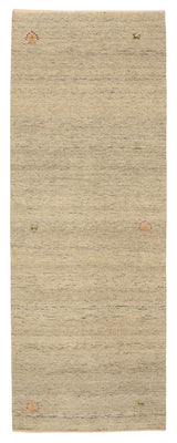 Runner Gabbeh-mattan - Loribaft Indus - 241 x 85 cm - mörk beige