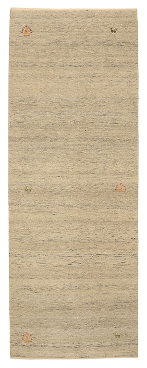 Runner Gabbeh-mattan - Loribaft Indus - 241 x 85 cm - mörk beige