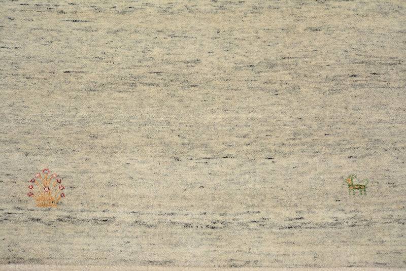 Runner Gabbeh-mattan - Loribaft Indus - 241 x 85 cm - mörk beige