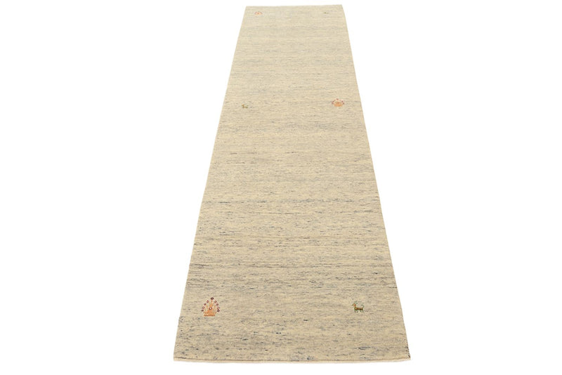 Runner Gabbeh-mattan - Loribaft Indus - 295 x 80 cm - mörk beige