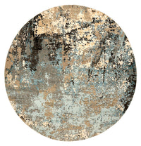 Designermatta runt  - 179 x 176 cm - flerfärgad