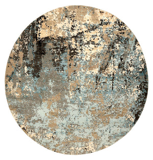 Designermatta runt  - 179 x 176 cm - flerfärgad