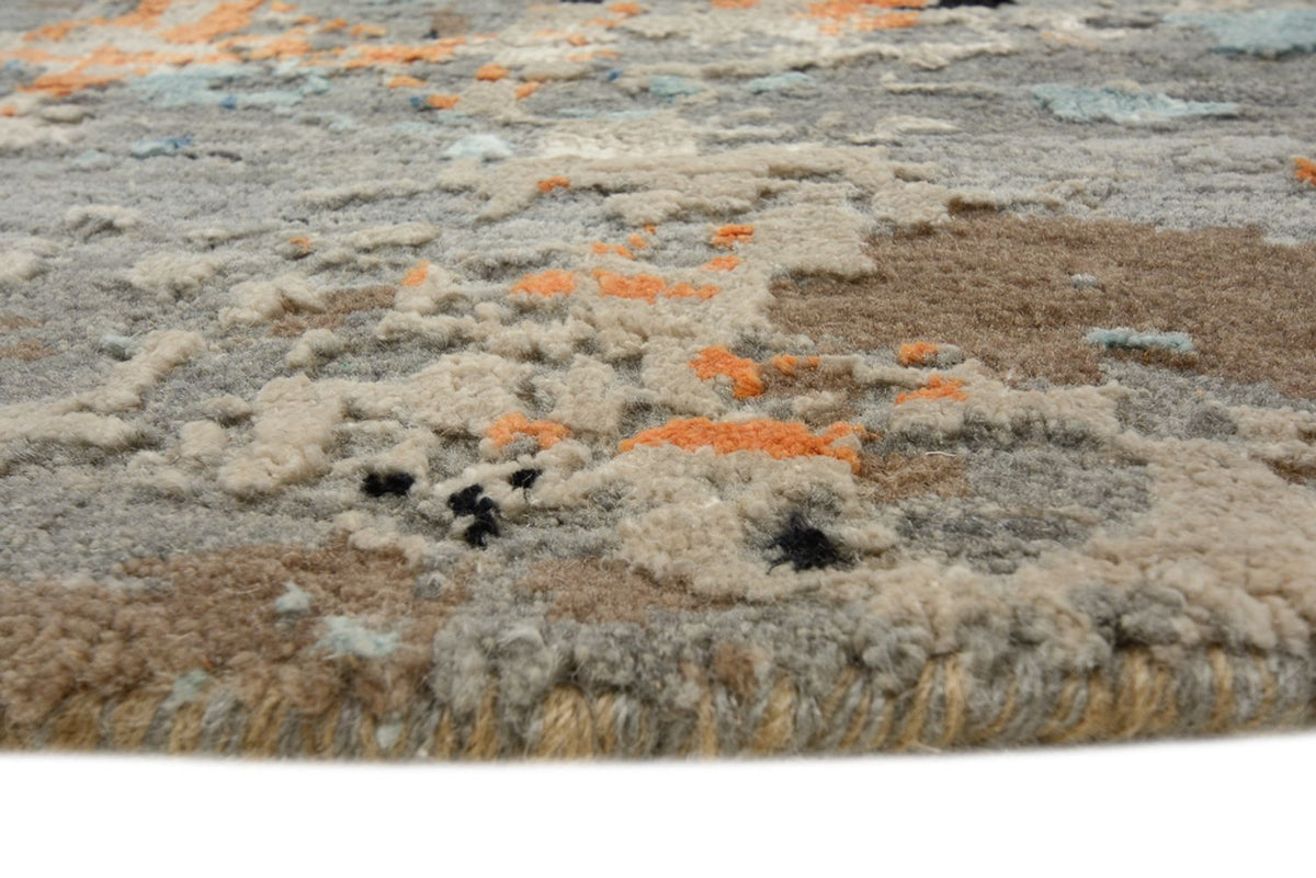 Designermatta runt  - 243 x 241 cm - flerfärgad