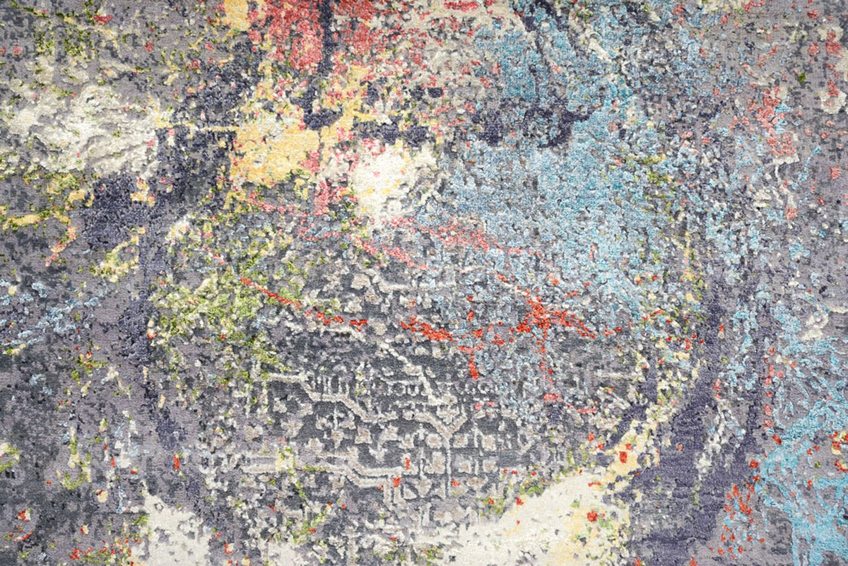 Designermatta runt  - 185 x 183 cm - flerfärgad