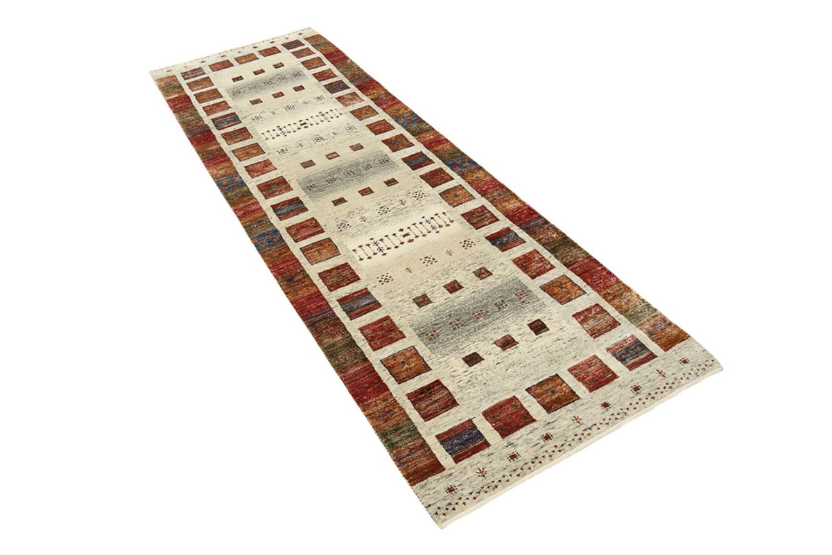 Runner Gabbeh-mattan - Loribaft Indus - 256 x 84 cm - flerfärgad