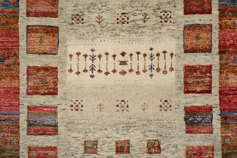 Runner Gabbeh-mattan - Loribaft Indus - 256 x 84 cm - flerfärgad