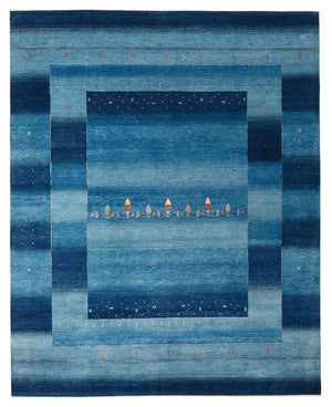 Gabbeh-mattan - Loribaft Indus - 303 x 241 cm - havsblått