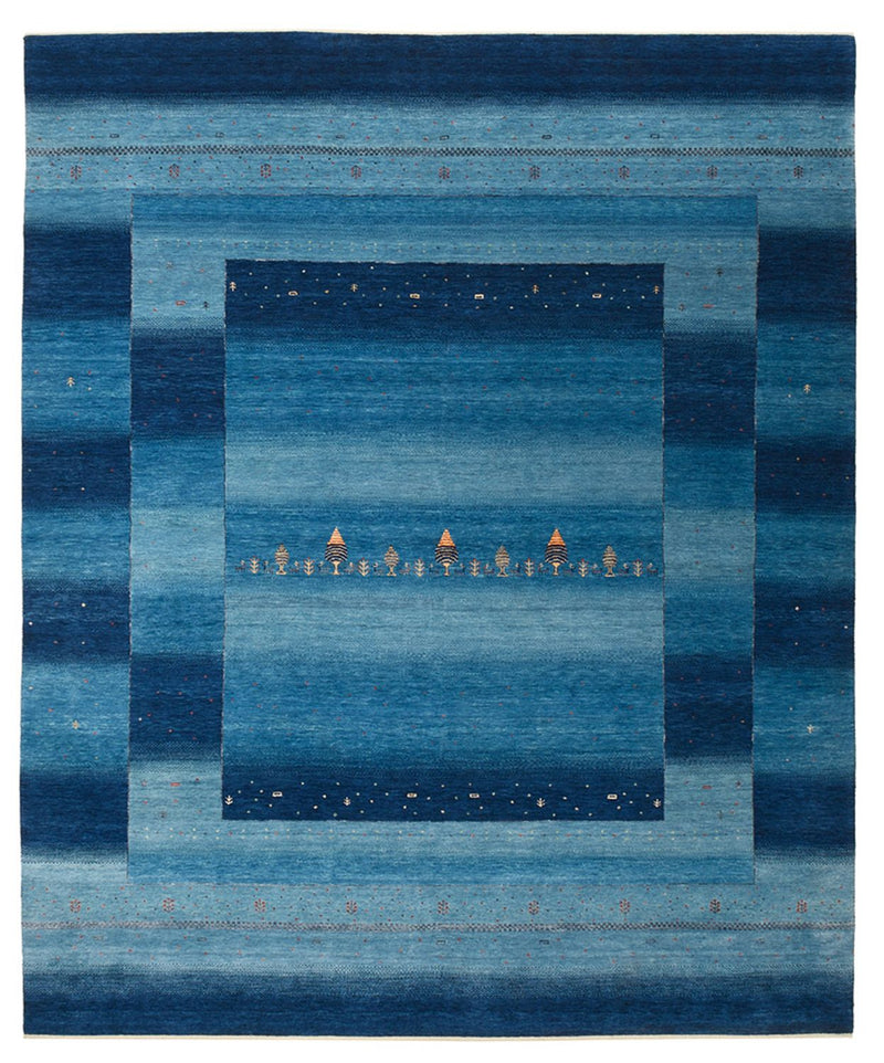 Gabbeh-mattan - Loribaft Indus - 299 x 250 cm - havsblått