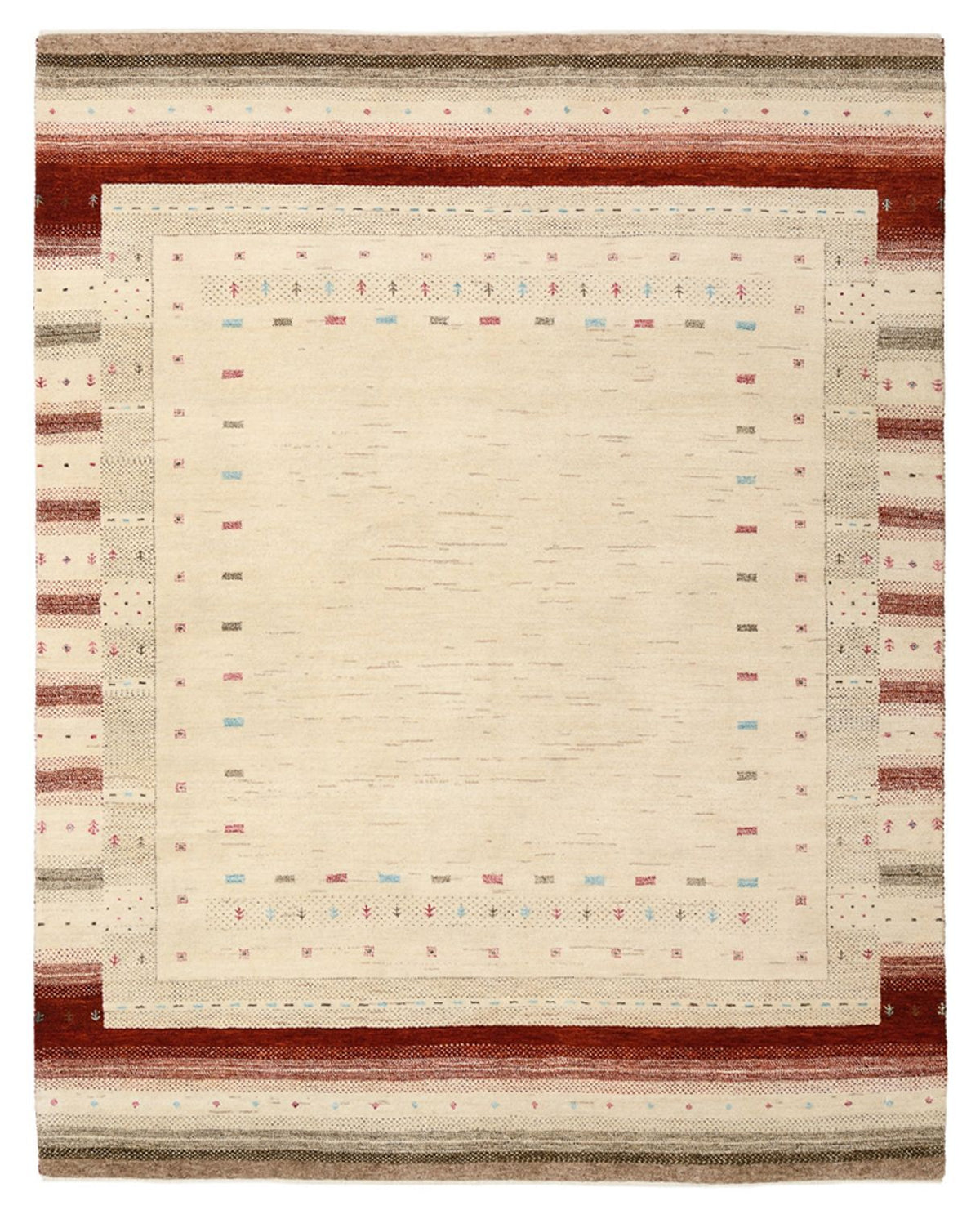 Gabbeh-mattan - Loribaft Indus - 199 x 158 cm - ljusbeige