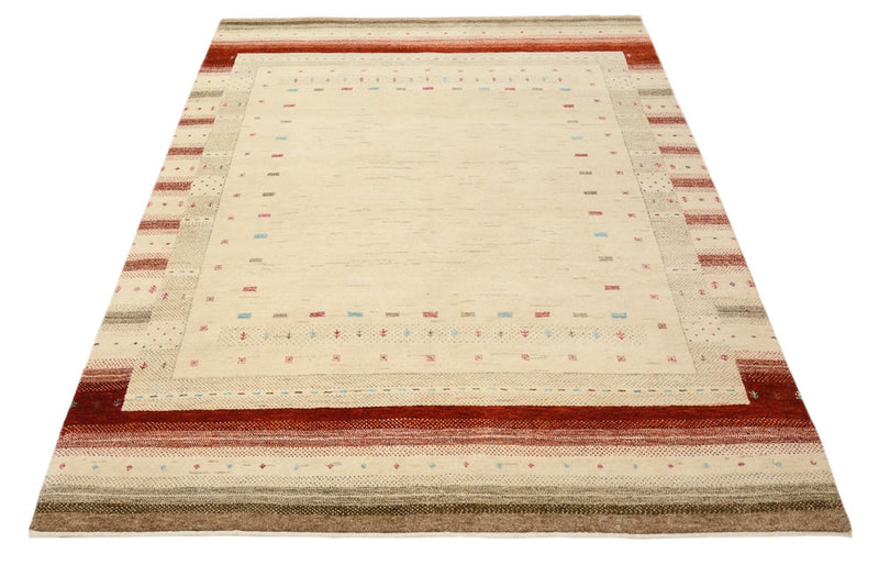 Gabbeh-mattan - Loribaft Indus - 199 x 158 cm - ljusbeige