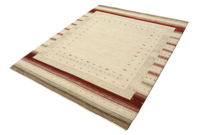 Gabbeh-mattan - Loribaft Indus - 199 x 158 cm - ljusbeige