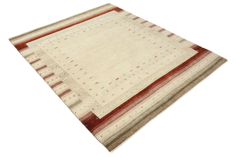 Gabbeh-mattan - Loribaft Indus - 199 x 158 cm - ljusbeige