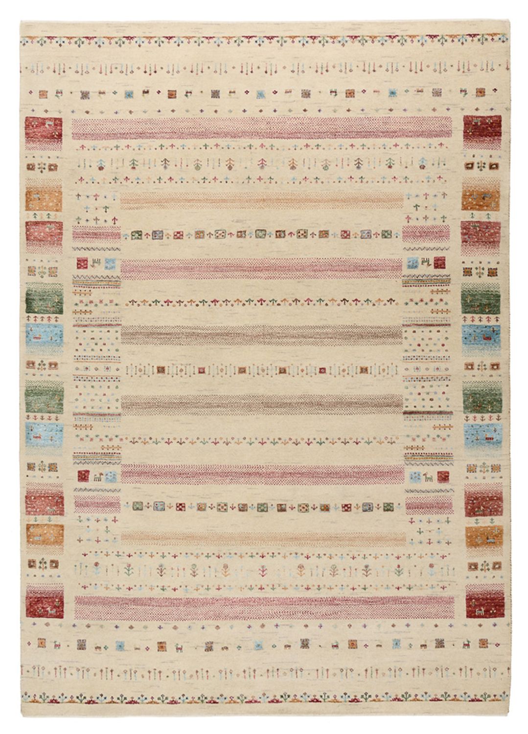 Gabbeh-mattan - Loribaft Indus - 246 x 174 cm - ljusbeige