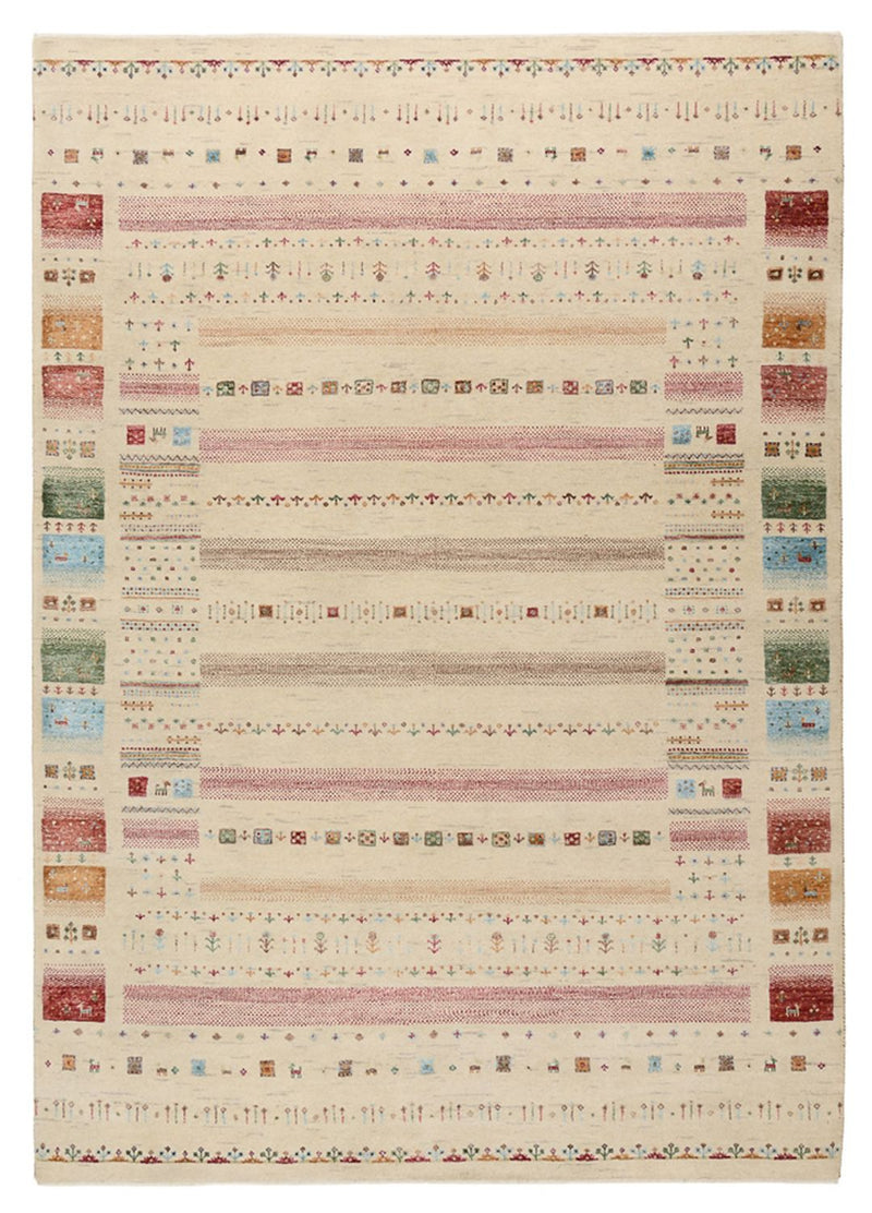 Gabbeh-mattan - Loribaft Indus - 246 x 174 cm - ljusbeige