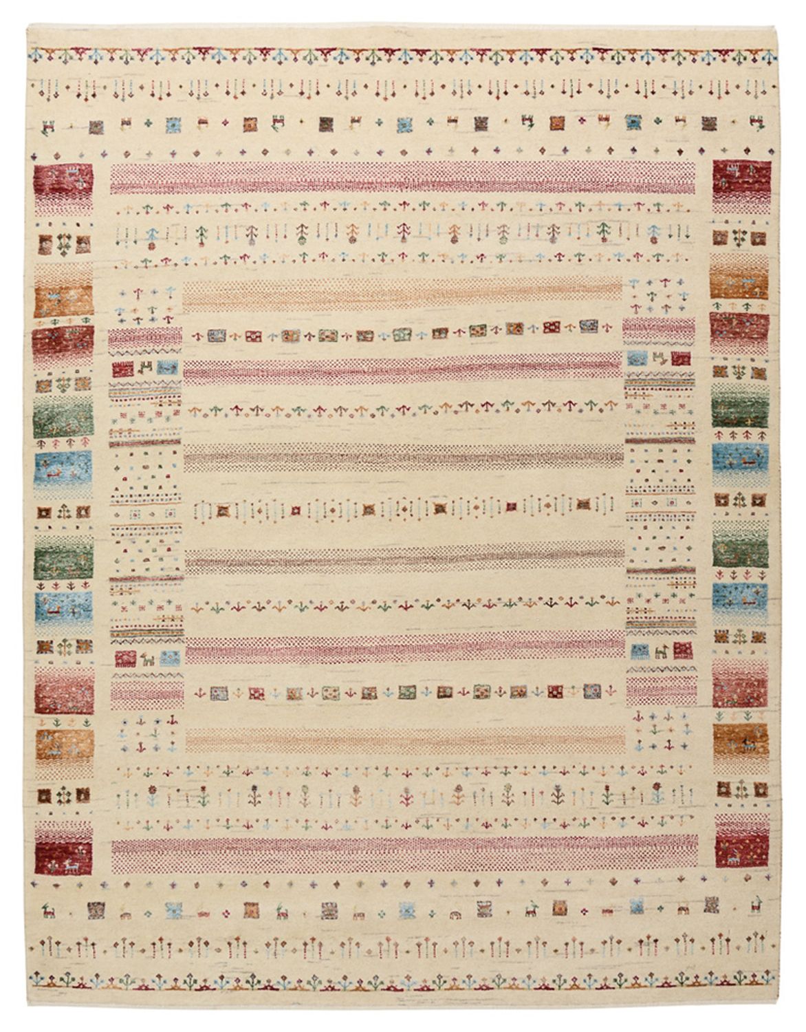 Gabbeh-mattan - Loribaft Indus - 201 x 155 cm - ljusbeige