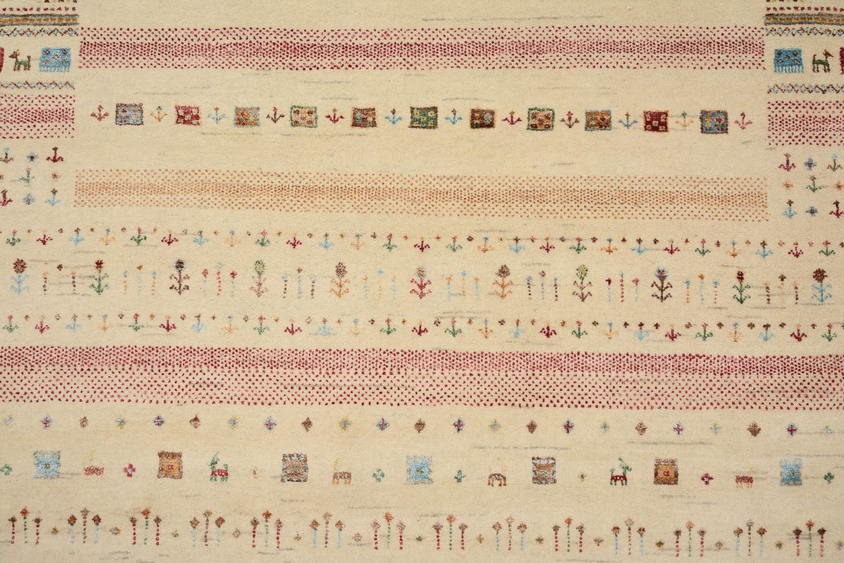 Gabbeh-mattan - Loribaft Indus - 201 x 155 cm - ljusbeige