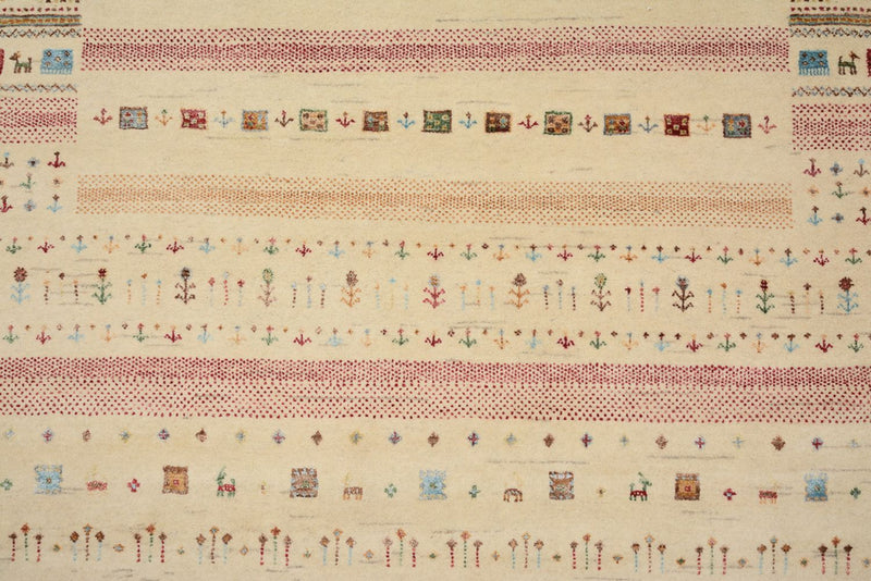 Gabbeh-mattan - Loribaft Indus - 201 x 155 cm - ljusbeige