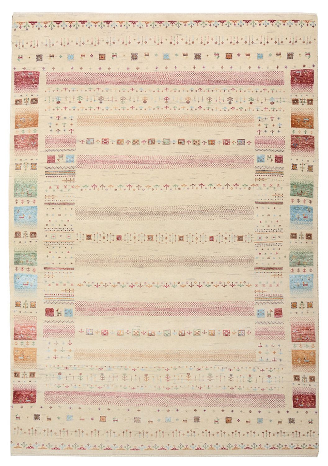 Gabbeh-mattan - Loribaft Indus - 206 x 149 cm - ljusbeige