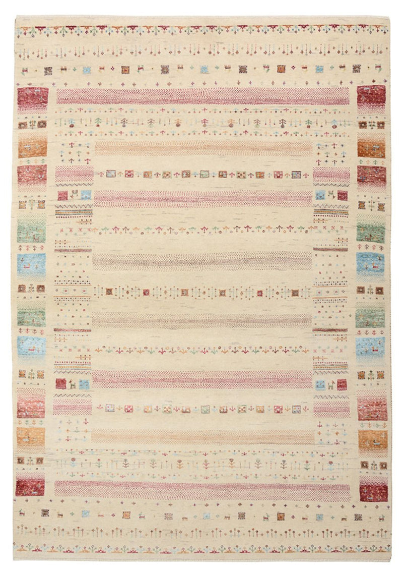 Gabbeh-mattan - Loribaft Indus - 206 x 149 cm - ljusbeige