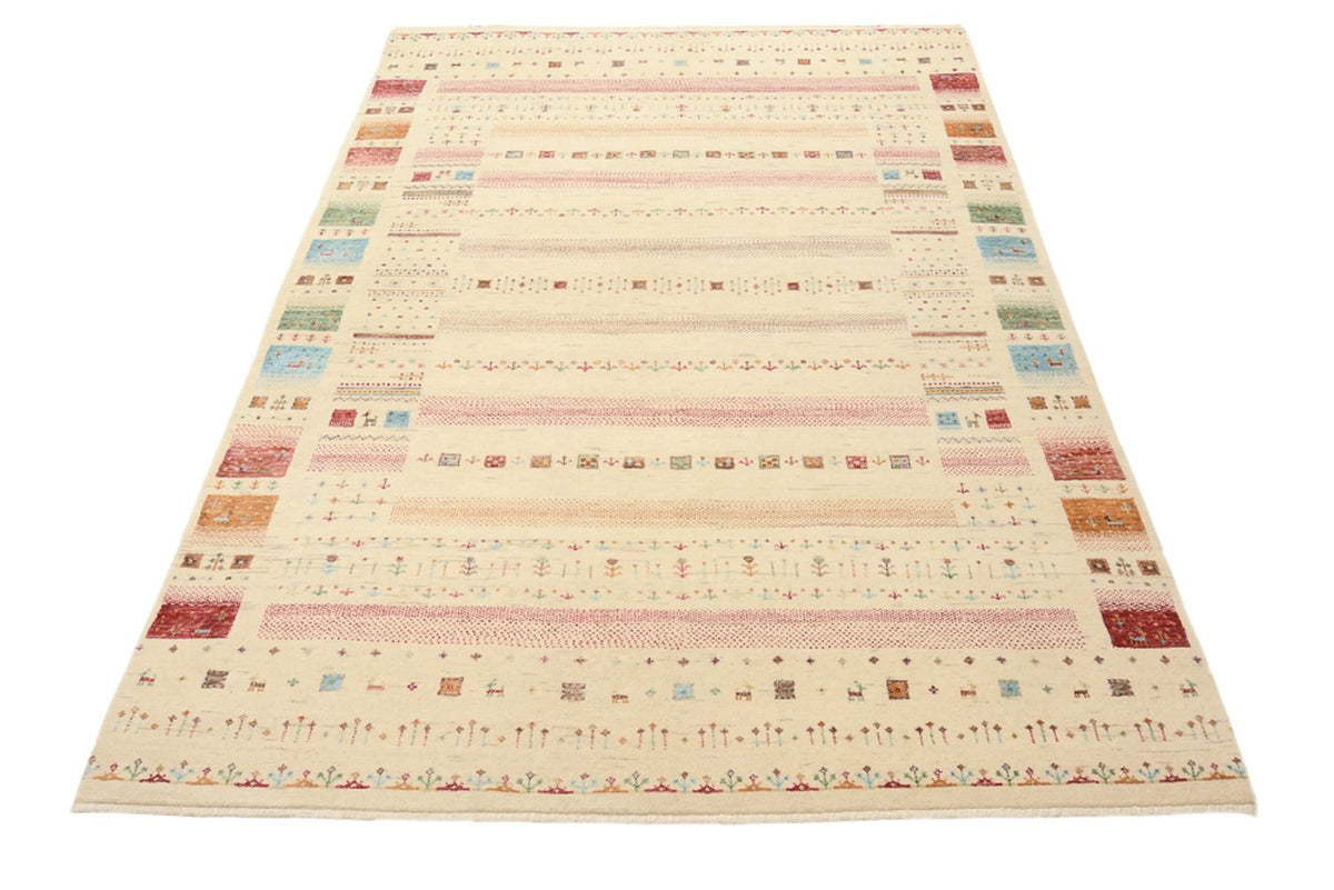 Gabbeh-mattan - Loribaft Indus - 206 x 149 cm - ljusbeige