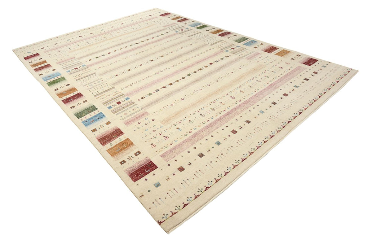 Gabbeh-mattan - Loribaft Indus - 356 x 251 cm - ljusbeige