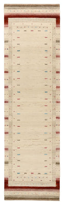 Runner Gabbeh-mattan - Loribaft Indus - 298 x 83 cm - ljusbeige
