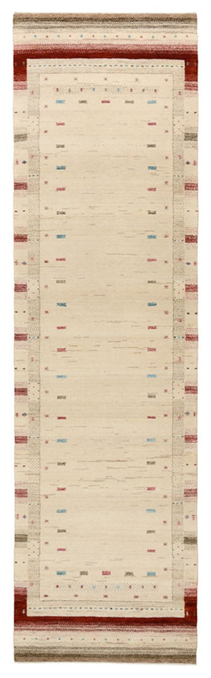 Runner Gabbeh-mattan - Loribaft Indus - 298 x 83 cm - ljusbeige