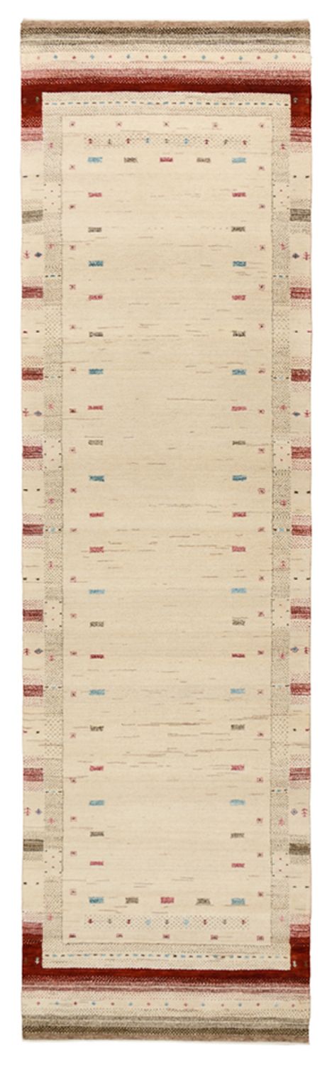Runner Gabbeh-mattan - Loribaft Indus - 298 x 83 cm - ljusbeige