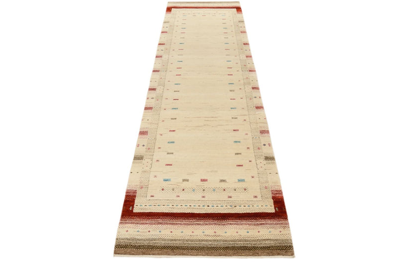 Runner Gabbeh-mattan - Loribaft Indus - 298 x 83 cm - ljusbeige